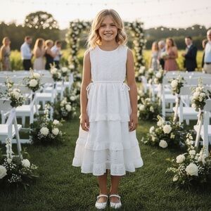 NWT Aqua from‎ Bloomingdales Eyelet Midi Dress Special Occasion Summer Easter